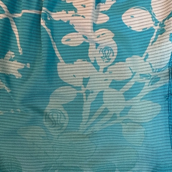 LULULEMON Run: Race Tech High Scoop Neck Blue Tropical Print Tank Top | Size: 6 - Picture 4 of 7